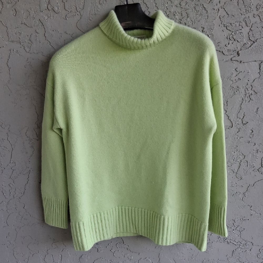 Lafayette 148 New York Light Green Turtleneck Sweater